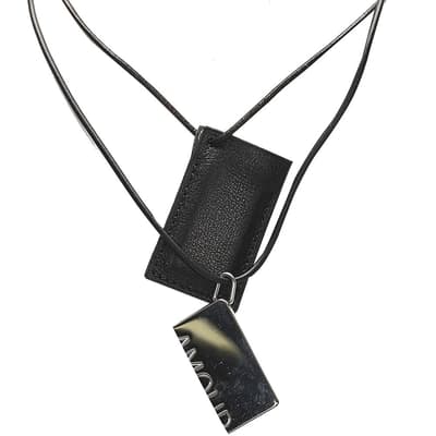 Pre-owned Hermes Api Leather Choker Black