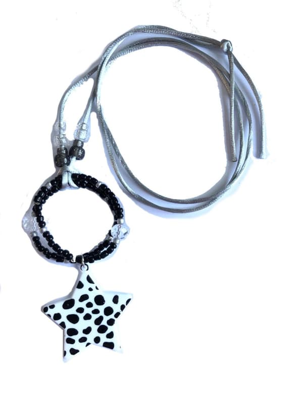 prickig star hänge knyt halsband snöre silver