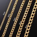 Miniatyrbild 1 av 7: Guld Pansarlänk halsband i Rostfritt stål med 18k guldplätering