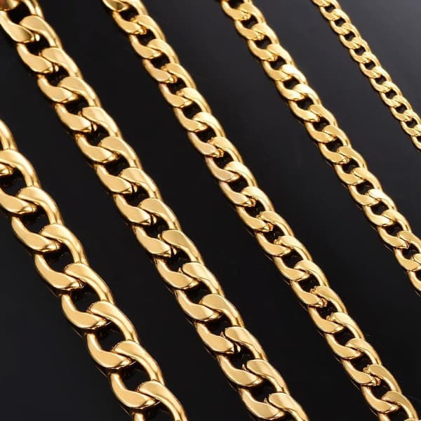 Guld Pansarlänk halsband i Rostfritt stål med 18k guldplätering