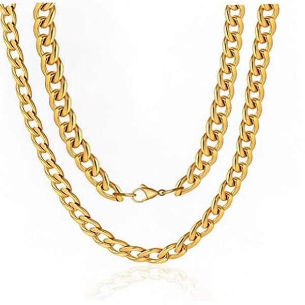Guld Pansarlänk halsband i Rostfritt stål med 18k guldplätering
