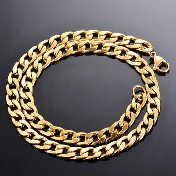 Guld Pansarlänk halsband i Rostfritt stål med 18k guldplätering