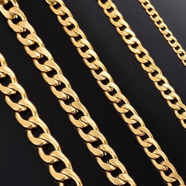 Guld Pansarlänk halsband i Rostfritt stål med 18k guldplätering