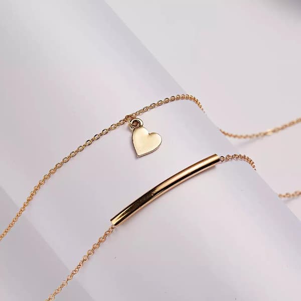We are family - familj hjärta halsband med 18K guldpläterad gåva valentines