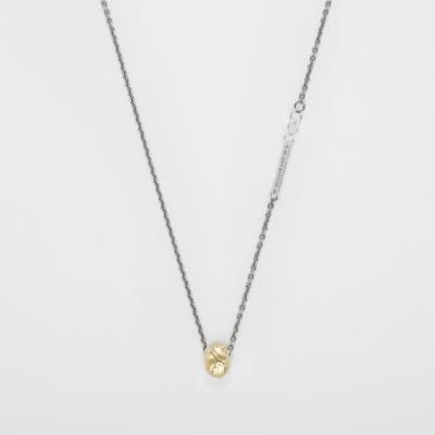 Björg - Halsband Anatomiskt Hjärta Smal Svart Guld