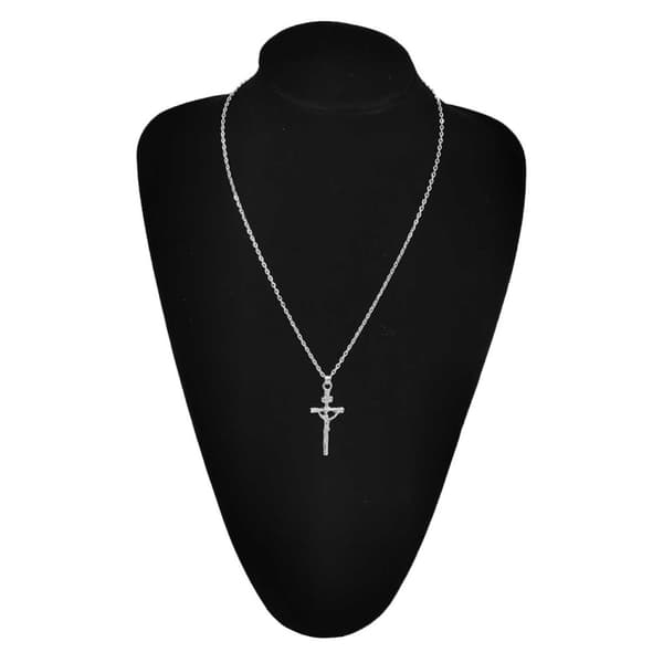 Jesus på Kors Halsband Kedja Silver