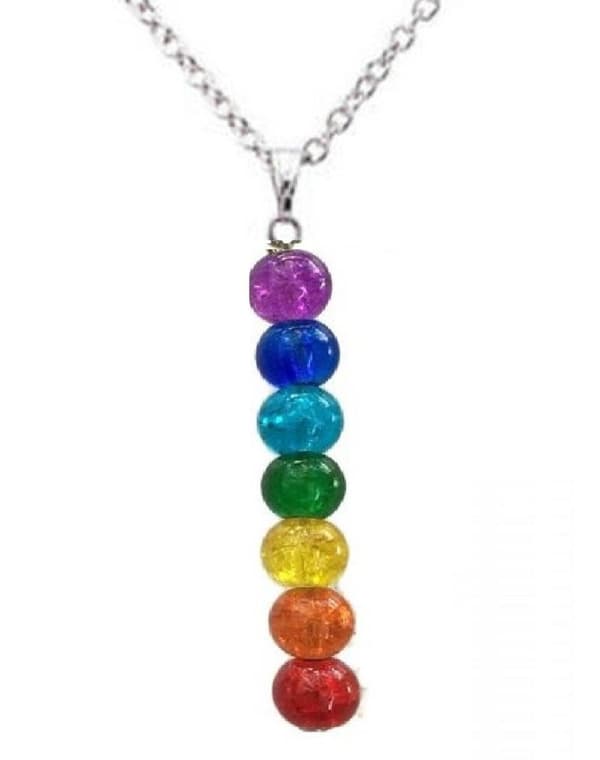 Halsband Chakra Regnbåge Meditation New Age Rostfritt