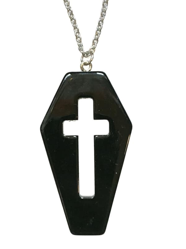 Halsband Kista Coffin Halloween Kors Cross Vampyr Zombie Skelett