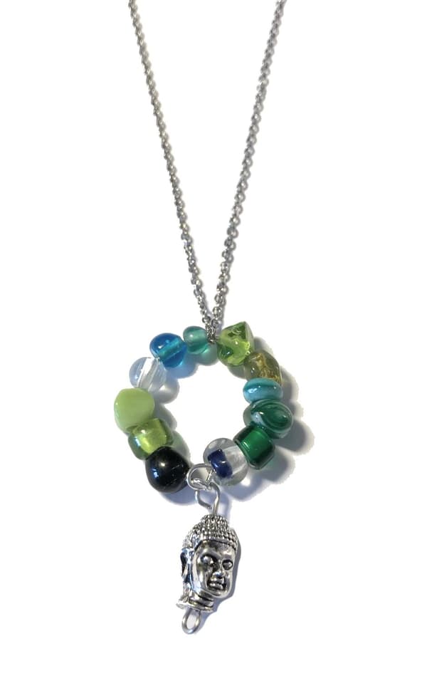 1 gullig buddha hänge stål halsband