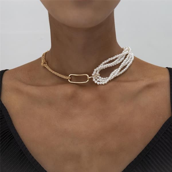 Retro kaulakoruhelmet kultaketju minimalistinen choker