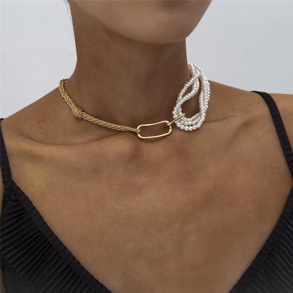 Retro kaulakoruhelmet kultaketju minimalistinen choker