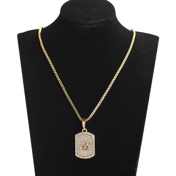 Hip hop kæde militær badge 100 i guld og diamanter