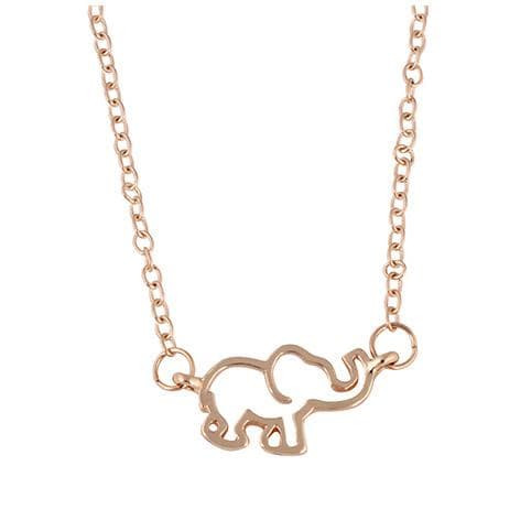 Sött halsband med elefant i guldfärg för vuxna och barn
