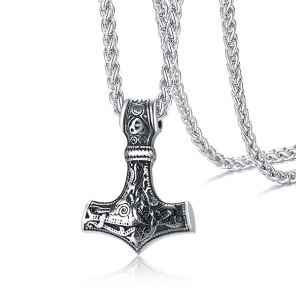 Viking halskæde tors hammer mjolnir kæde sølv