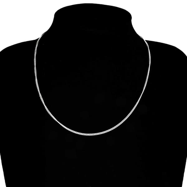 Ohut hopeaketjun kaulakoru kaulakoru ketjun linkki hopeaa 1,8 mm