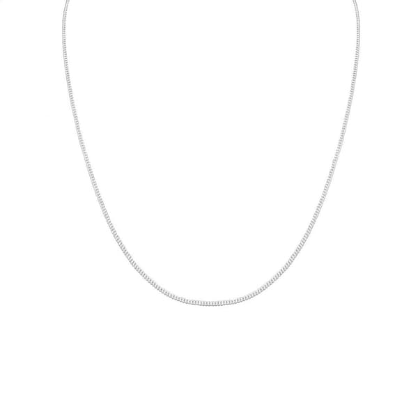 Ohut hopeaketjun kaulakoru kaulakoru ketjun linkki hopeaa 1,5 mm