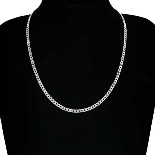 Hopeaketjun kaulakoru kaulakoru -ketjun linkki hopea 3,5 mm