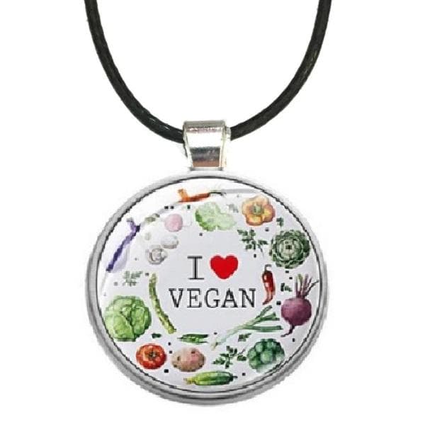 Halsband Vegan Statement I <3 Vegan Symbol Rem