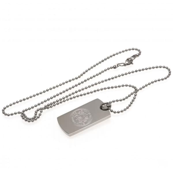 Leicester City FC Engraved Dog Tag And Chain Silver One Size
