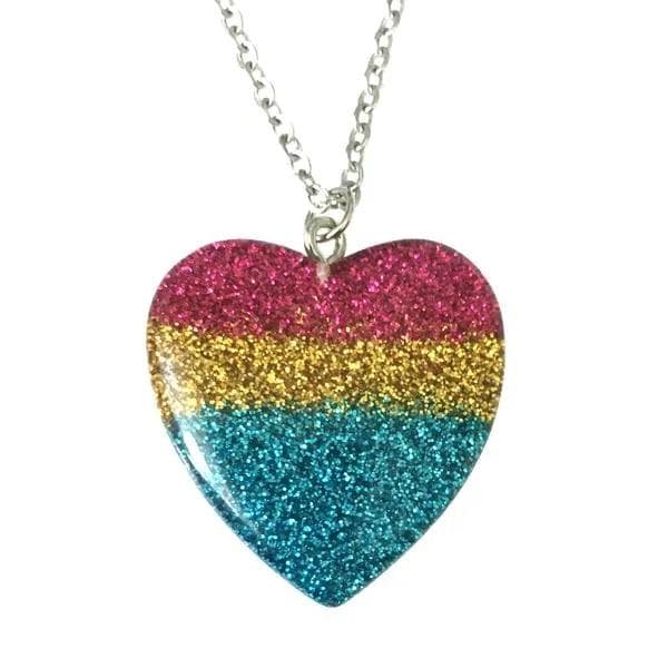 Choker Hjärta Pan Regnbåge Pride Kärlek Heart Glitter