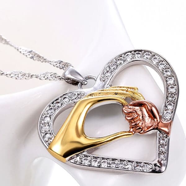 Mors Dag Present Halsband - Händer - Silver/Guld