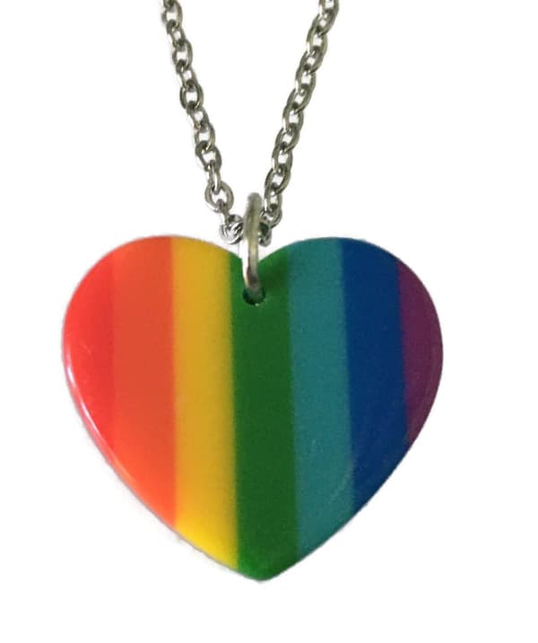 Necklace - Heart - LGBT - Rainbow - Acrylic