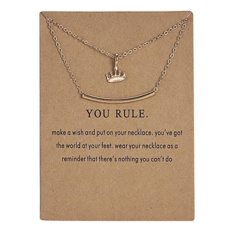 You rule - halsband med en krona 18K guldpläterat gåva julklapp