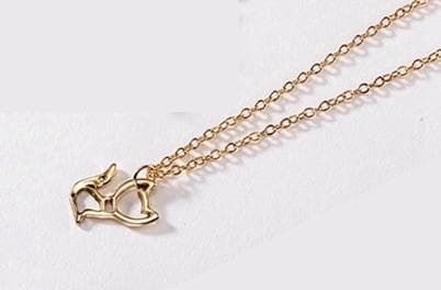 We are family  - halsband med en katt 18K guldpläterat gåva julklapp