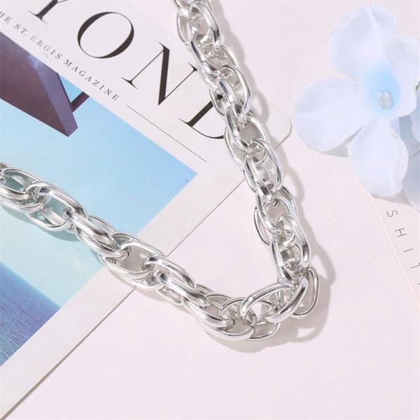 Kultapäällystetty kaulakoru paksu ketju choker kulta hopea nainen