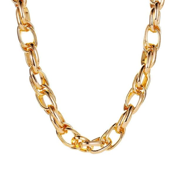 Kultapäällystetty kaulakoru paksu ketju choker kulta hopea nainen