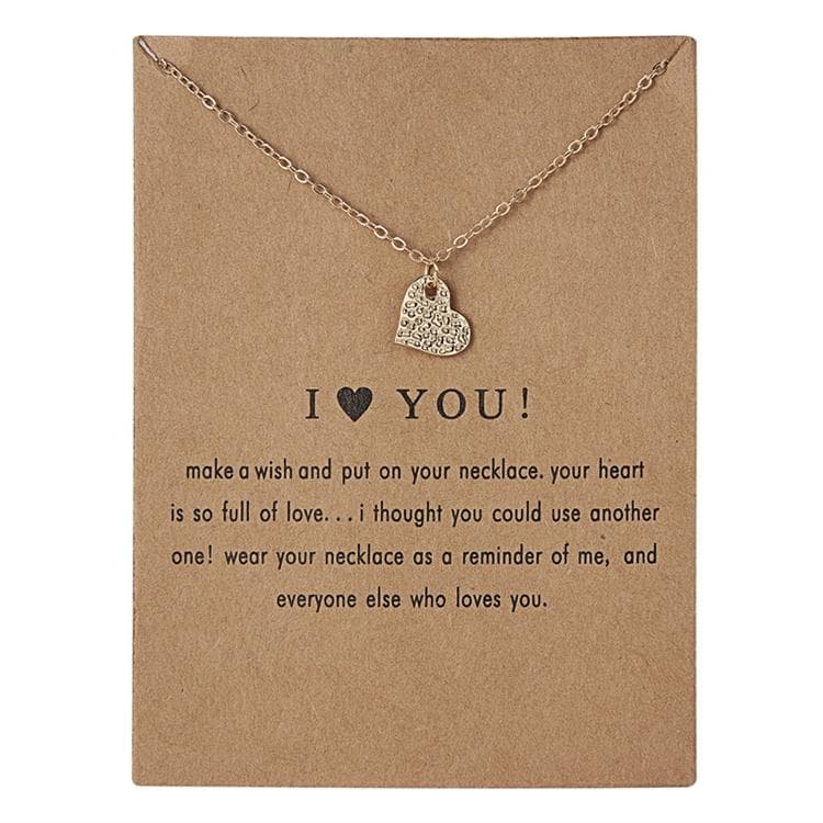 Jag älskar dig -halsband m hjärta 18K guldpläterad gåva love you julklapp