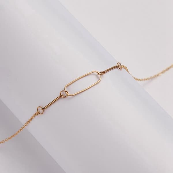 Friendship  -halsband med oval 18K guldpläterad gåva vänskap valentines
