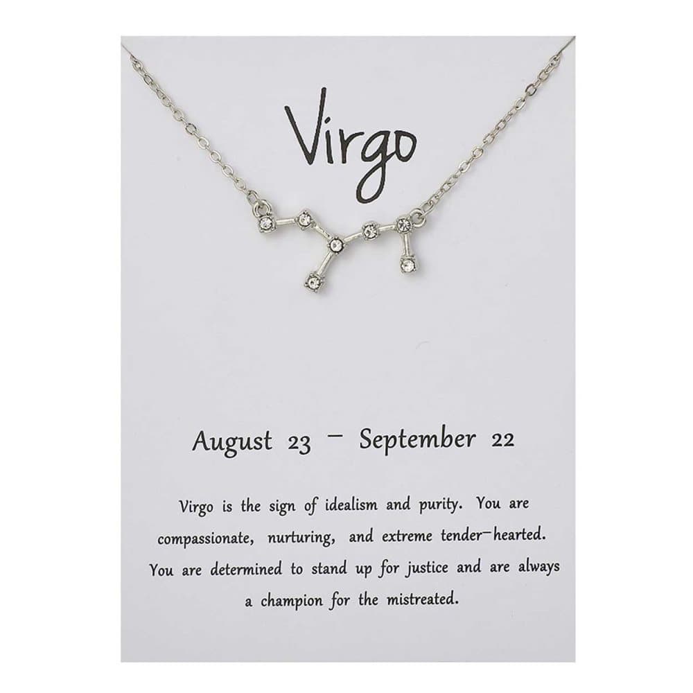 Stjärntecken Halsband Jungfrun Virgo Gåvohalsband Silver