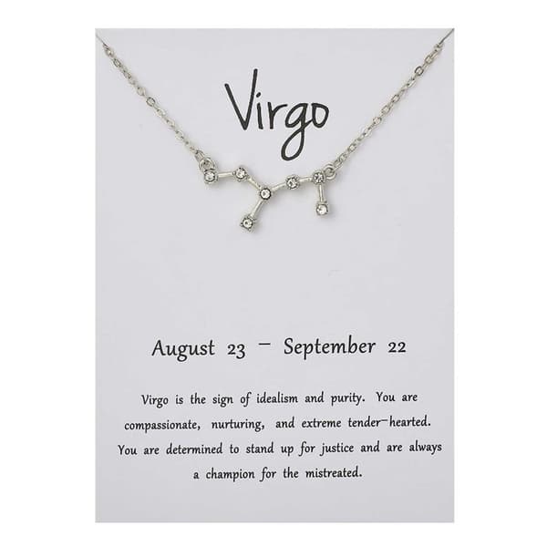 Stjärntecken Halsband Jungfrun Virgo Gåvohalsband Silver