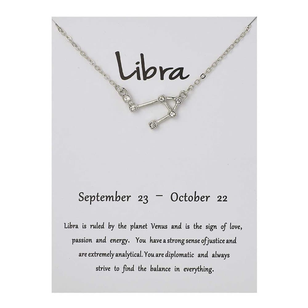 Stjärntecken Halsband Vågen Libra Gåvohalsband Silver