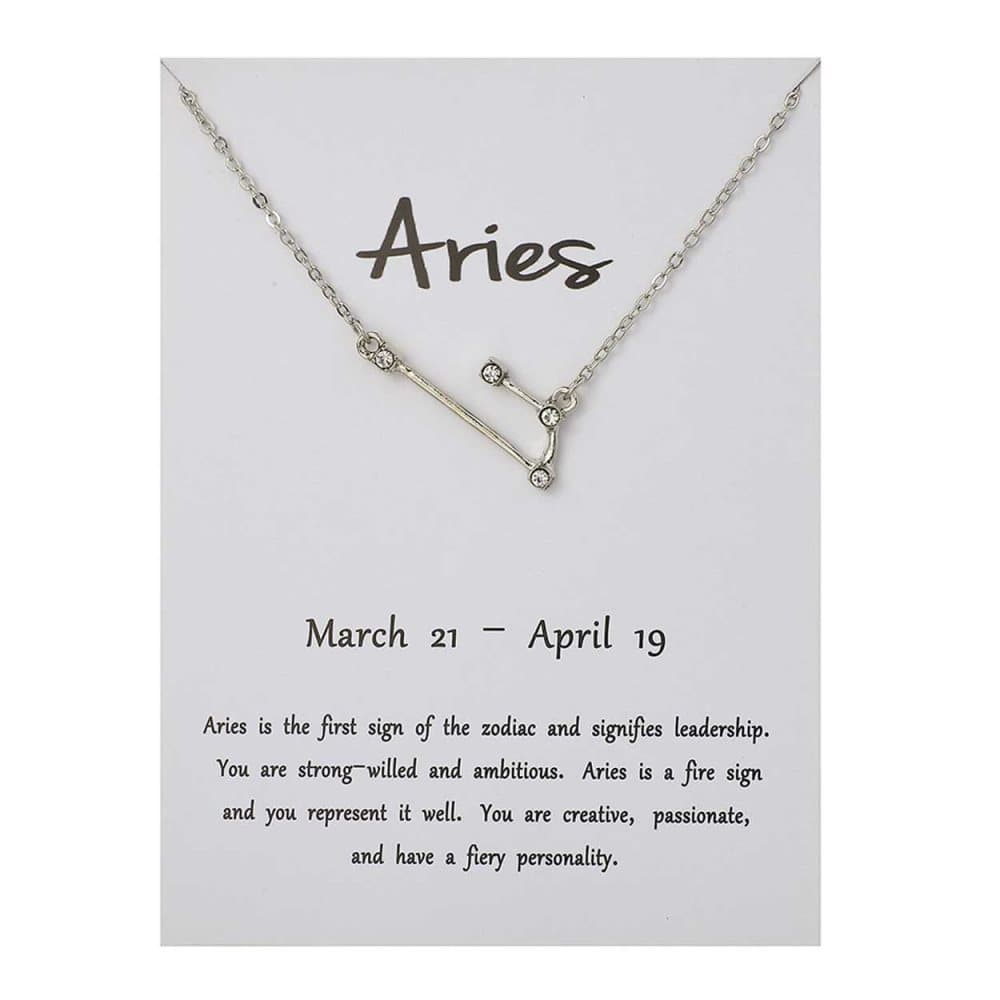 Stjärntecken Halsband Väduren Aries Gåvohalsband Silver