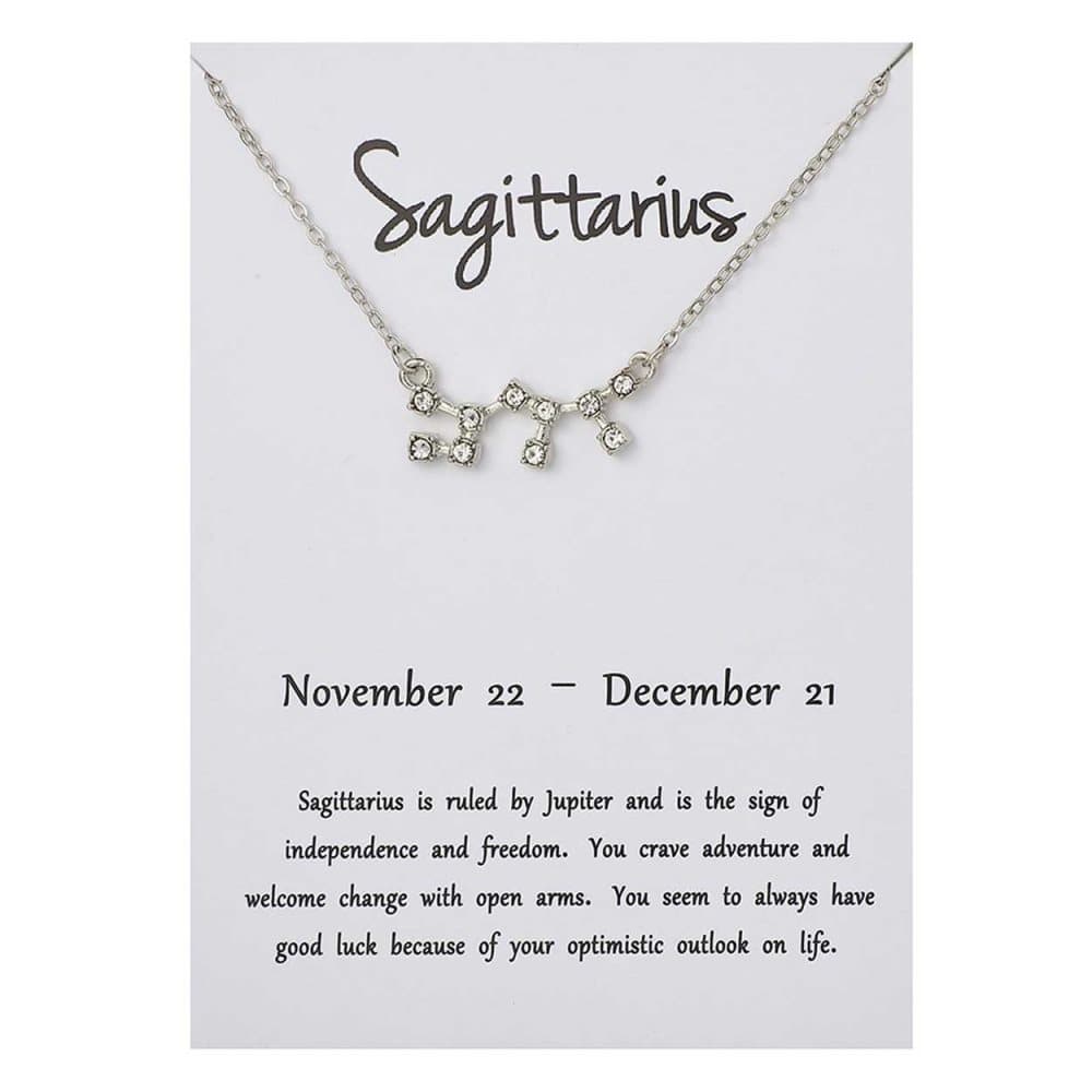 Stjärntecken Halsband Skytten Sagittarius Gåvohalsband Silver