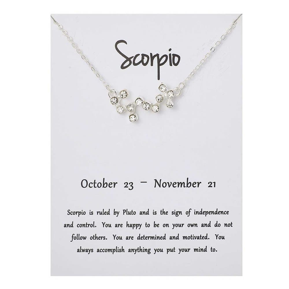 Stjärntecken Halsband Skorpionen Scorpio Gåvohalsband Silver