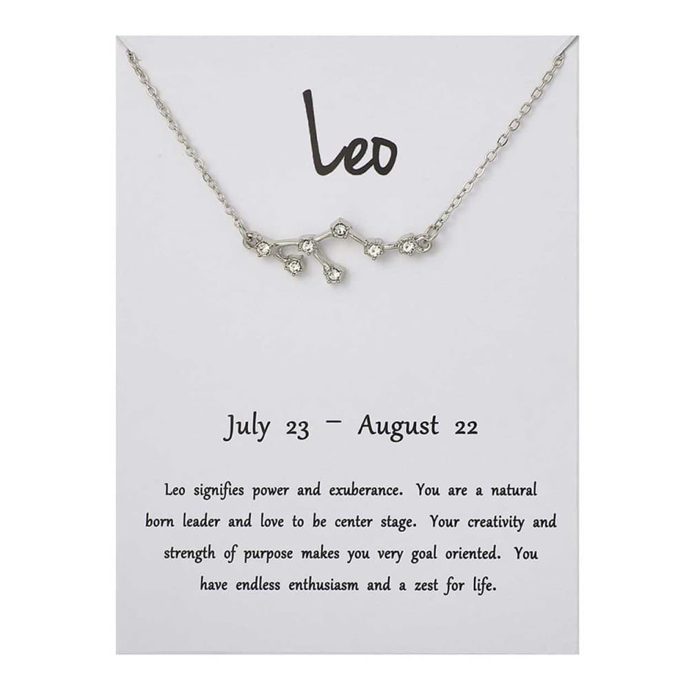 Stjärntecken Halsband Lejonet Leo Gåvohalsband Silver