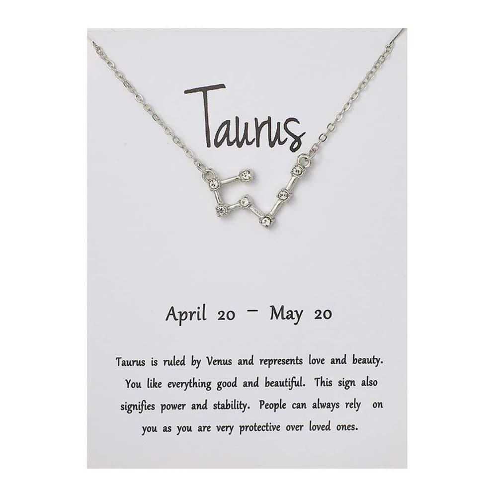 Stjärntecken Halsband Oxen Taurus Gåvohalsband Silver