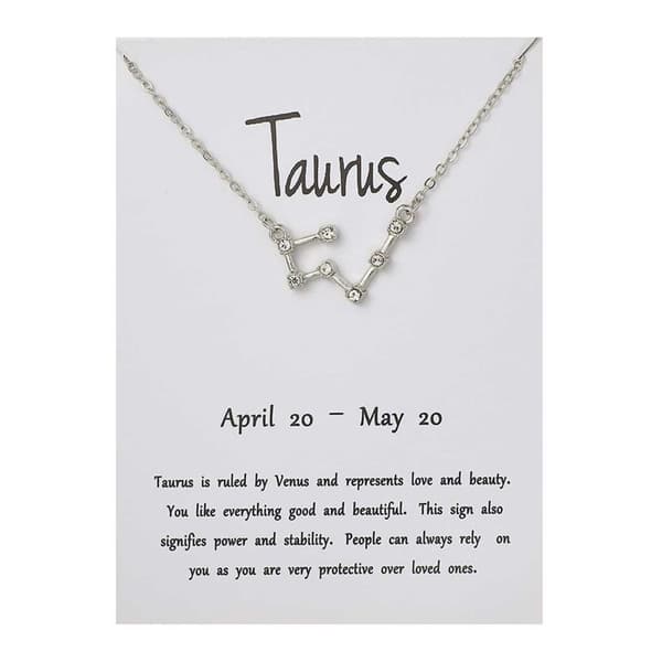 Stjärntecken Halsband Oxen Taurus Gåvohalsband Silver