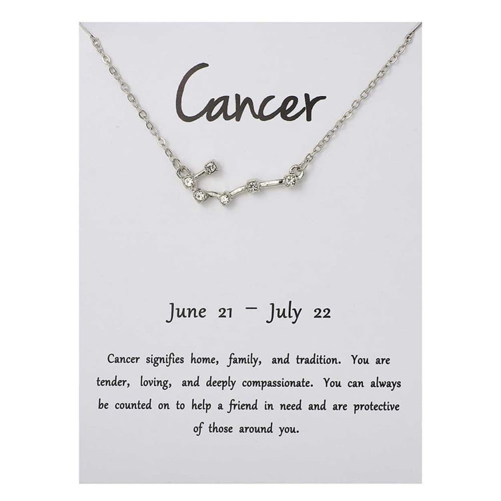 Stjärntecken Halsband Kräftan Cancer Gåvohalsband Silver