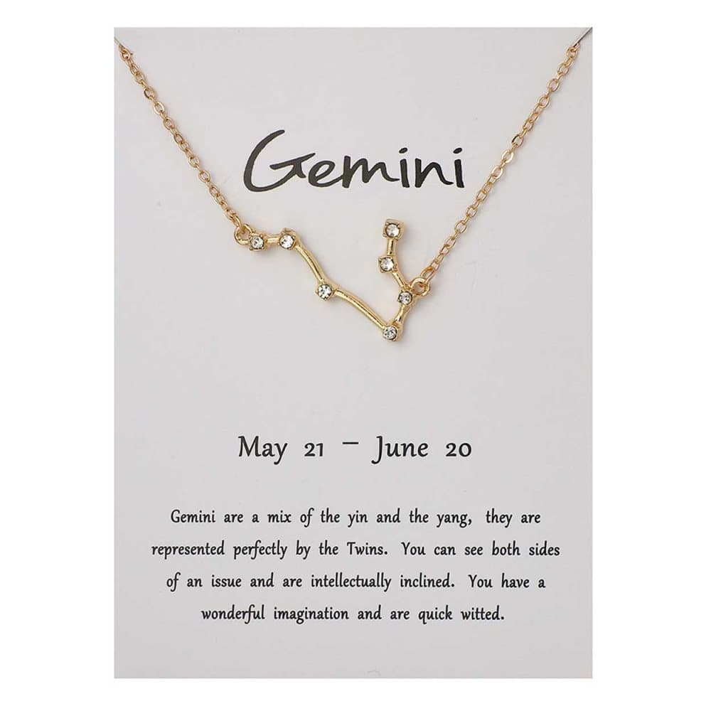 Stjärntecken Halsband Tvillingarna Gemini Gåvohalsband Guld