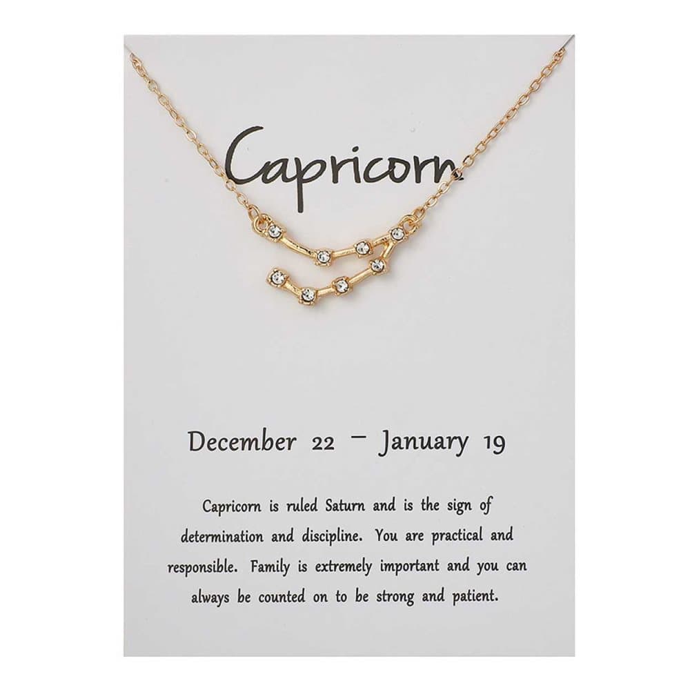 Stjärntecken Halsband Stenbocken Capricorn Gåvohalsband Guld
