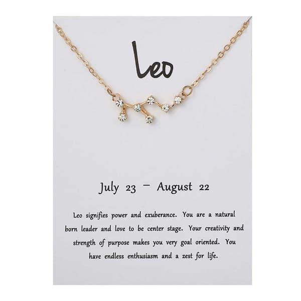 Star Sign halskjede løve leo gave halskjede gull