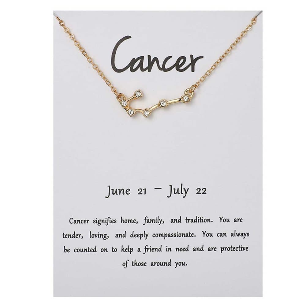 Stjärntecken Halsband Kräftan Cancer Gåvohalsband Guld