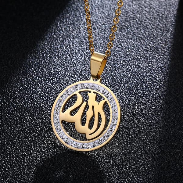 18k kullatut riipukset korut ympyrä pyöreä kulta islam Allah