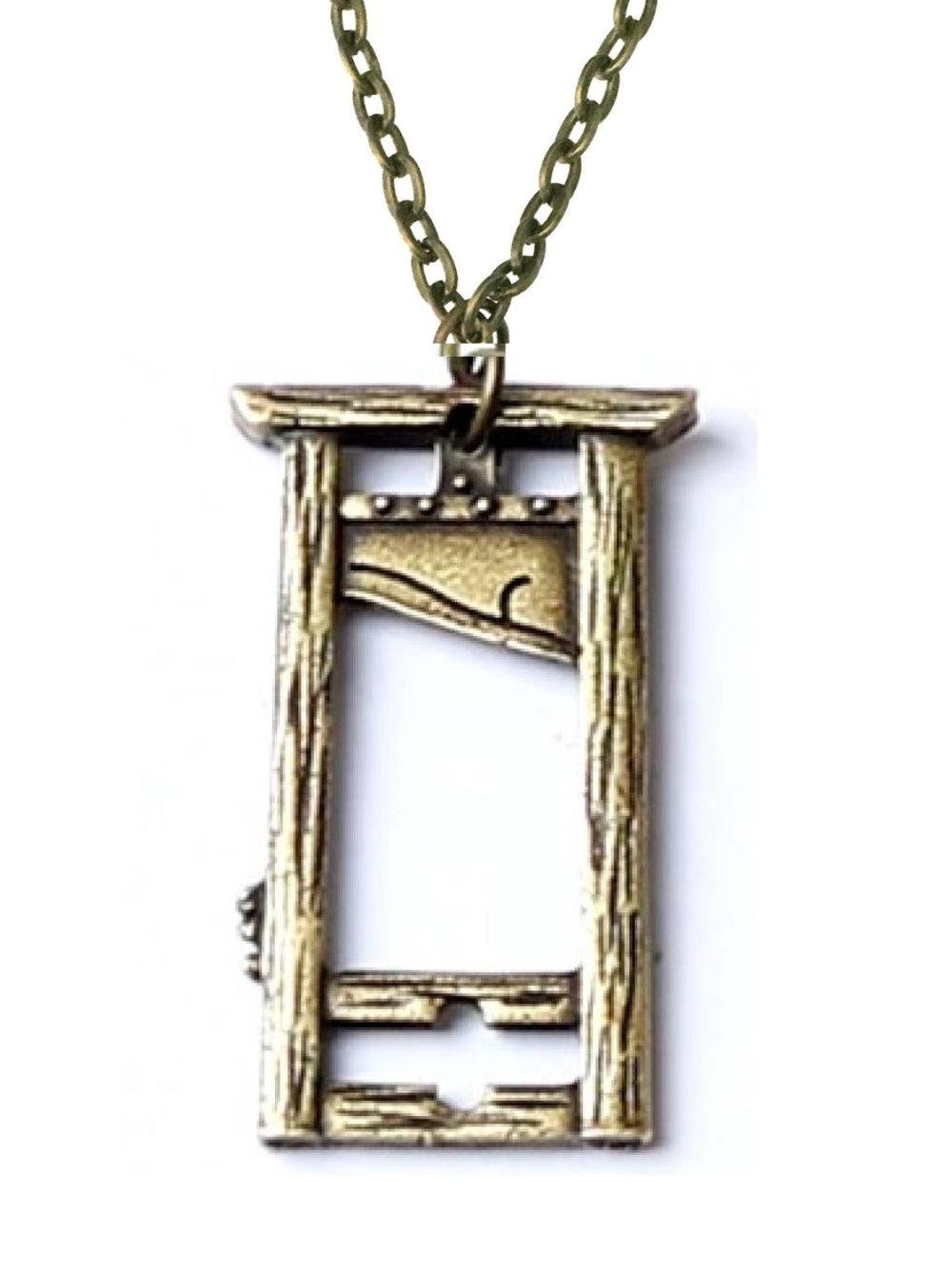 Halsband Giljotin Fallbila Franska Revolutionen Bronsfärgad