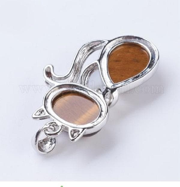 Halsband KATT Tigeröga Healing Wicca Pagan Rostfri kedja
