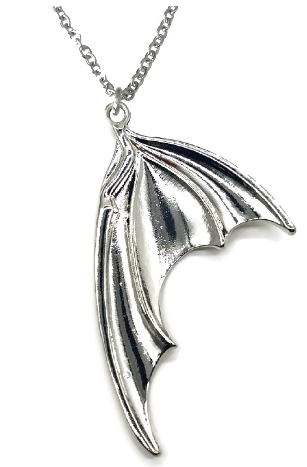 Halsband Fladdermus Bat Wing Vinge Halloween Rostfri kedja
